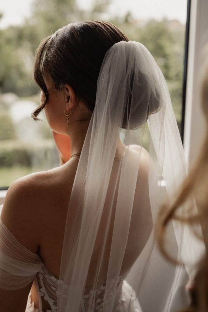Braut Scheier Detailfoto für die Hochzeit in Aachen